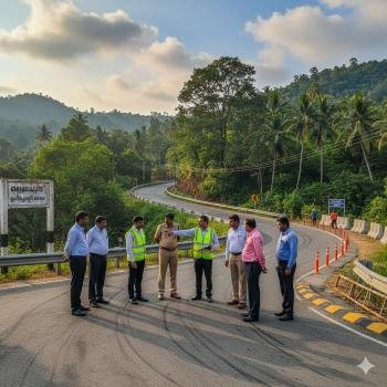 നെല്ലാപ്പാറ കുരിശുപള്ളി കവലയിലെ അപകടങ്ങൾ ഒഴിവാക്കാൻ അടിയന്തര നടപടി; നാറ്റ്പാക് സംഘം സ്ഥലം സന്ദർശിച്ചു .